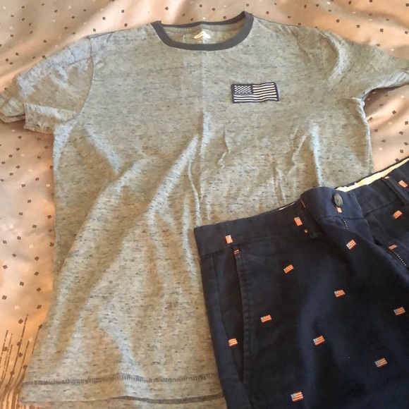 Old Navy Other - Grayish blue shirt w/ American Flag on left chest